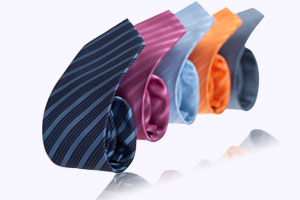 Silk and polyester ties